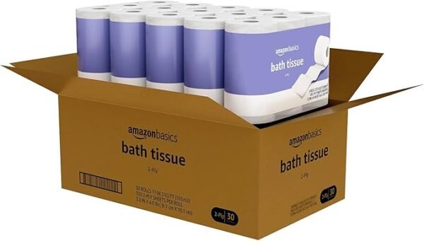 Amazon Basics 2-Ply Toilet Paper, 30 Rolls - Image 2