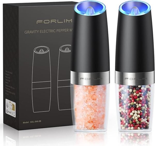 FORLIM Gravity Electric Salt and Pepper Grinder Set