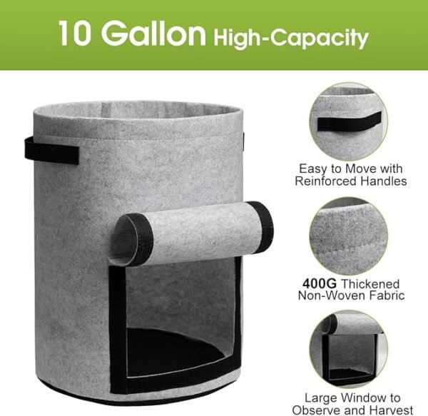 Potato Grow Bags with Flap 10 Gallon - Image 2