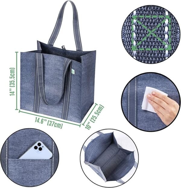 VENO 4 Pack Reusable Grocery Bags - Image 2
